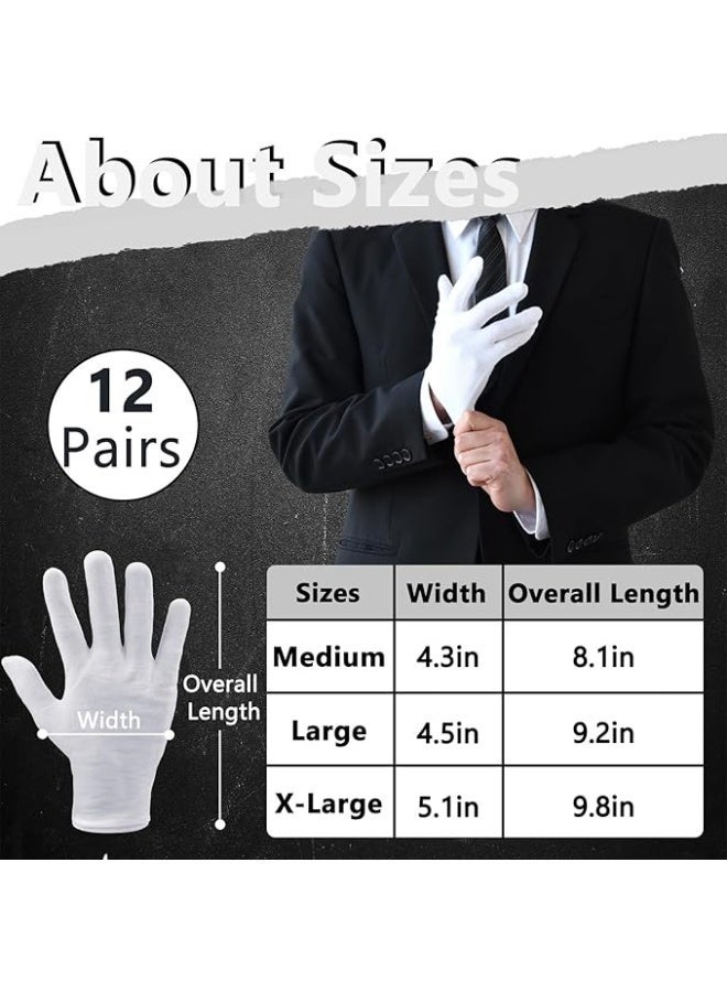 12-Pair Cotton-Polyester Gloves - Lightweight Stretchable Gloves for Inspection & General Use (Medium Size) - Image 2